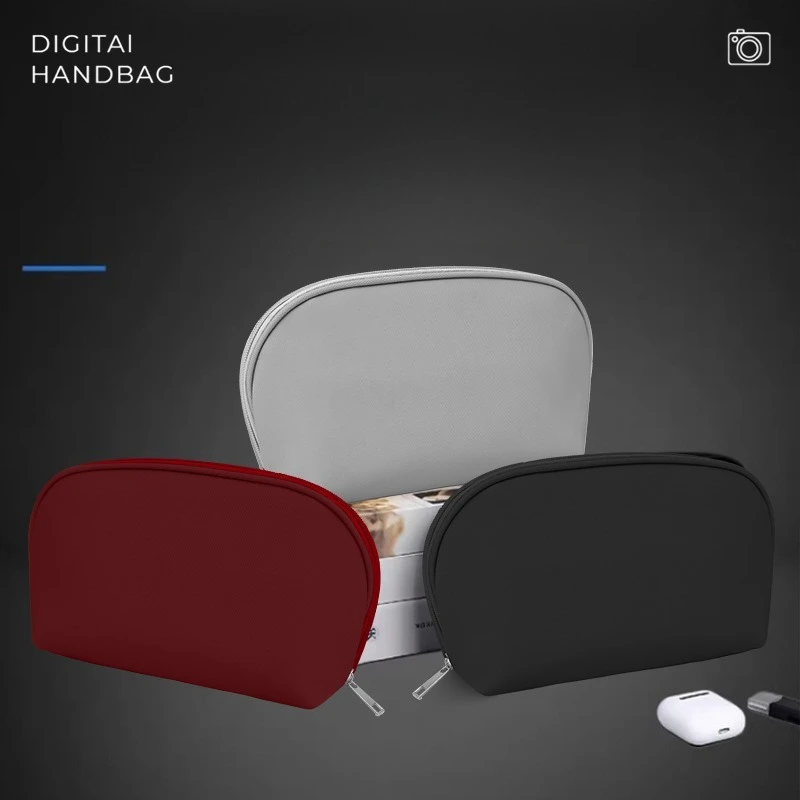 

PU leather data cable storage bag - portable, multi-functional headphones electronic accessories, waterproof handbag