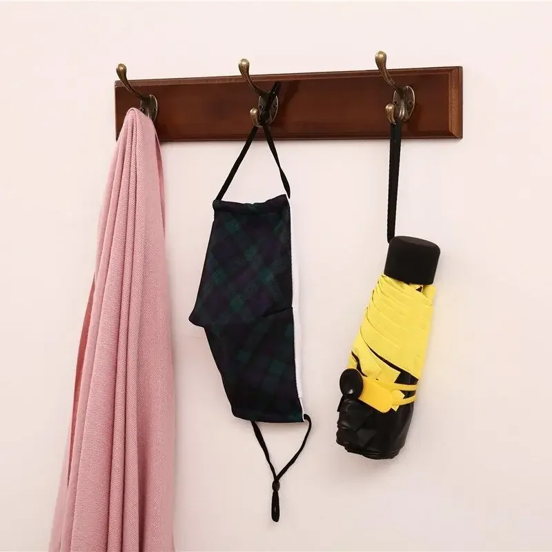 Black Wood Wall Hook Hanging Coat Rack for Bathroom Kitchen Bedroom Hallway Coat Clothes Holder 26307529