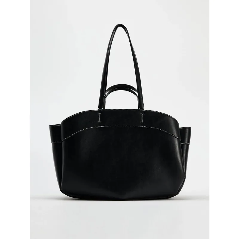 

Женская большая сумка из искусственной кожи, сумка для подмышек, большая вместимость, сумка через плечо в стиле ретро, повседневная портативная сумка-ведро