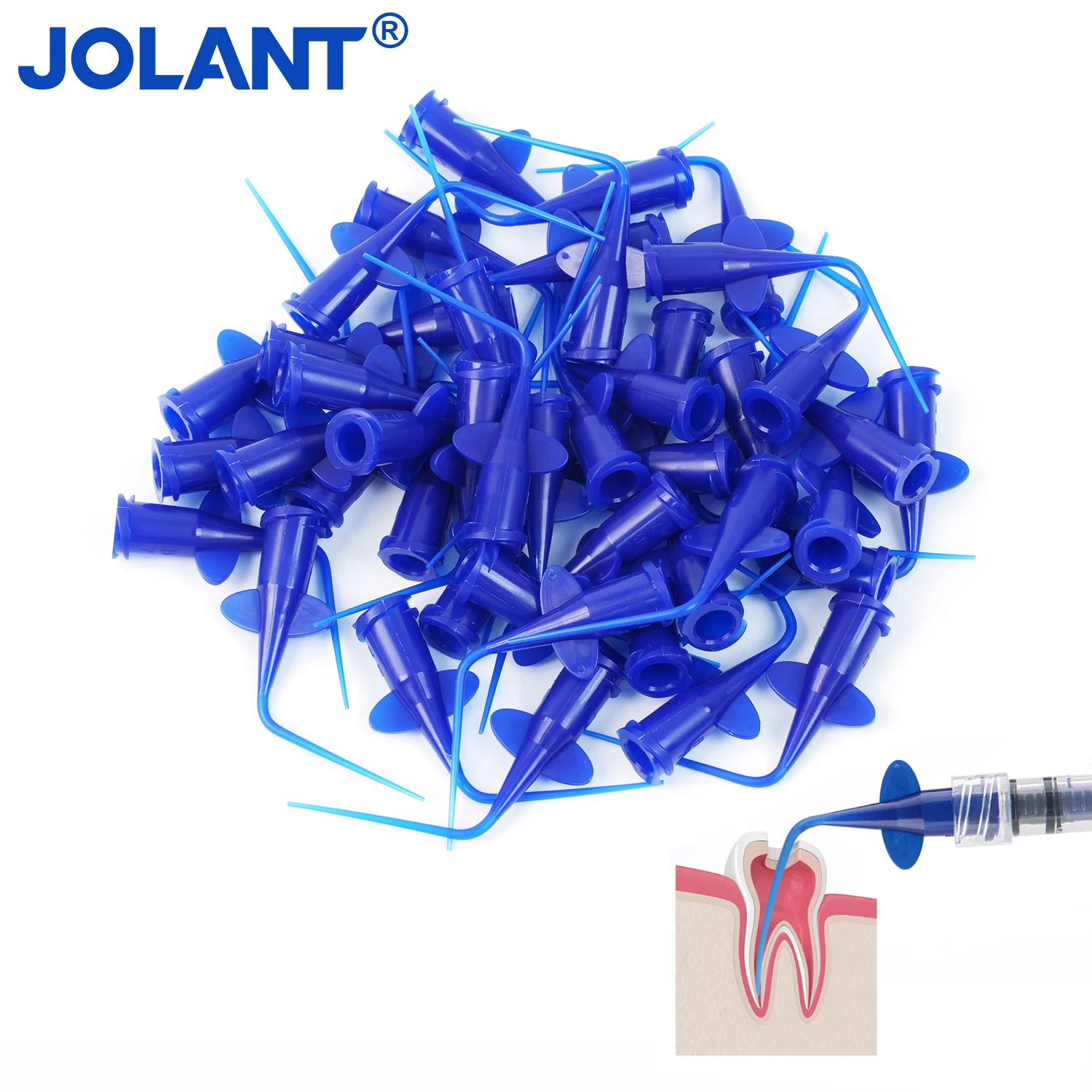 (Cant Heat )Dia 0.25mm/0.35mm JOLANT Dental Disposable Plastic Syringe Tip Endo Irrigation Root Canal Lateral Irrigation Needle