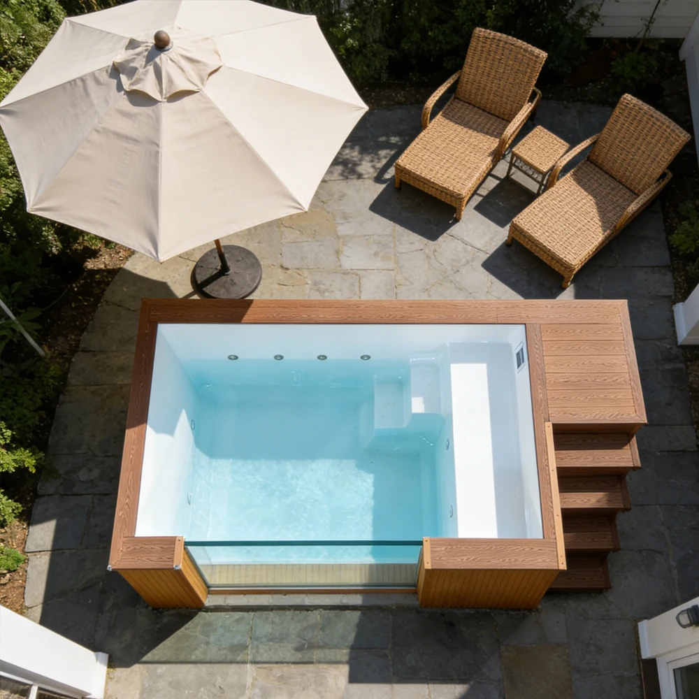 Above Ground WPC Pool Modular Customizable Design Waterfall Leisure Commercial Garden Home Backyard Piscina
