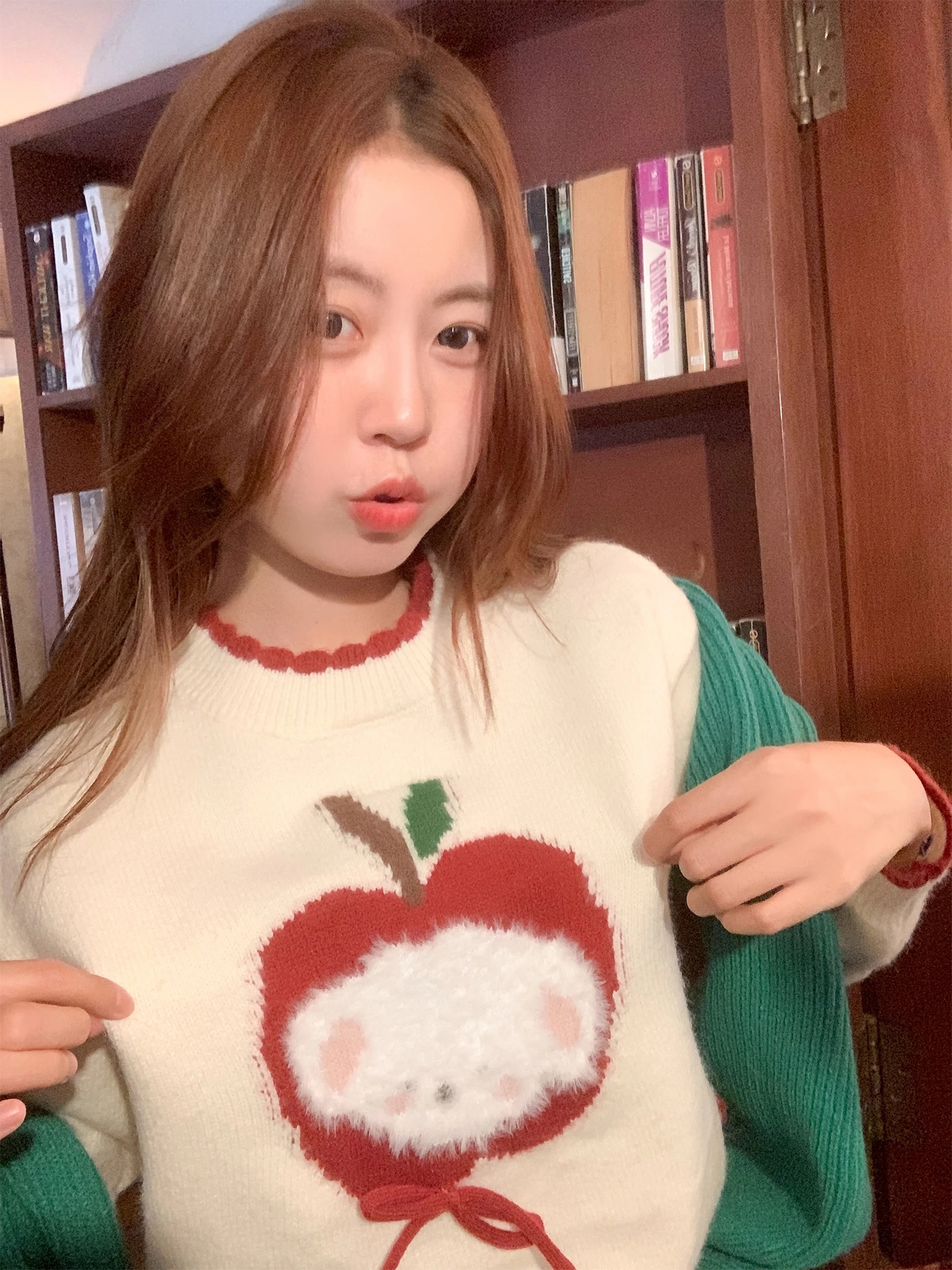 

Zeng Xiao Salted round Ne Fce Lined Knitwear Women's Innerwear Moccasin Color Autumn Winter New Sle Loose Fit Top