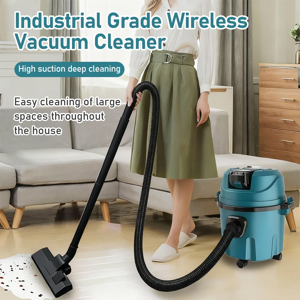 15L Cordless Wet Dry Vacuum Cleaner Industrial High Suction 1200W Shop Vacuum Bucket-Style Warehouse Car Wash Vacuum Cleaner