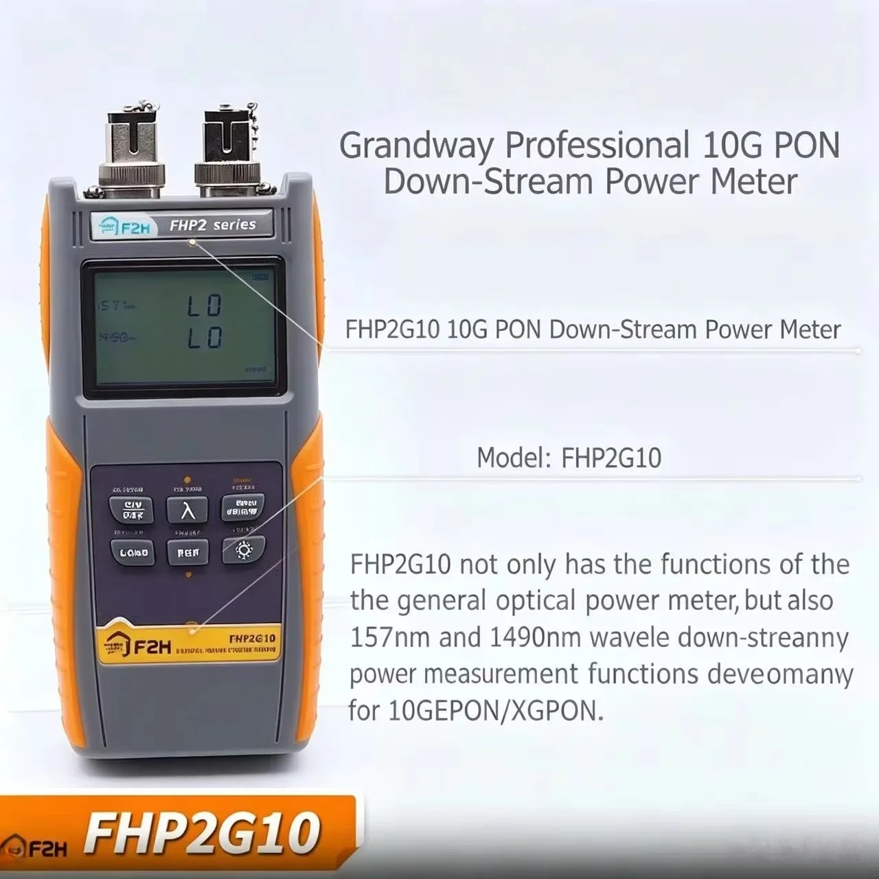 FHP2G10 G/E PON XGS-PON/10G-EPON Optical PON Power Meter 1270/1310/1490/1550/1577/1625nm