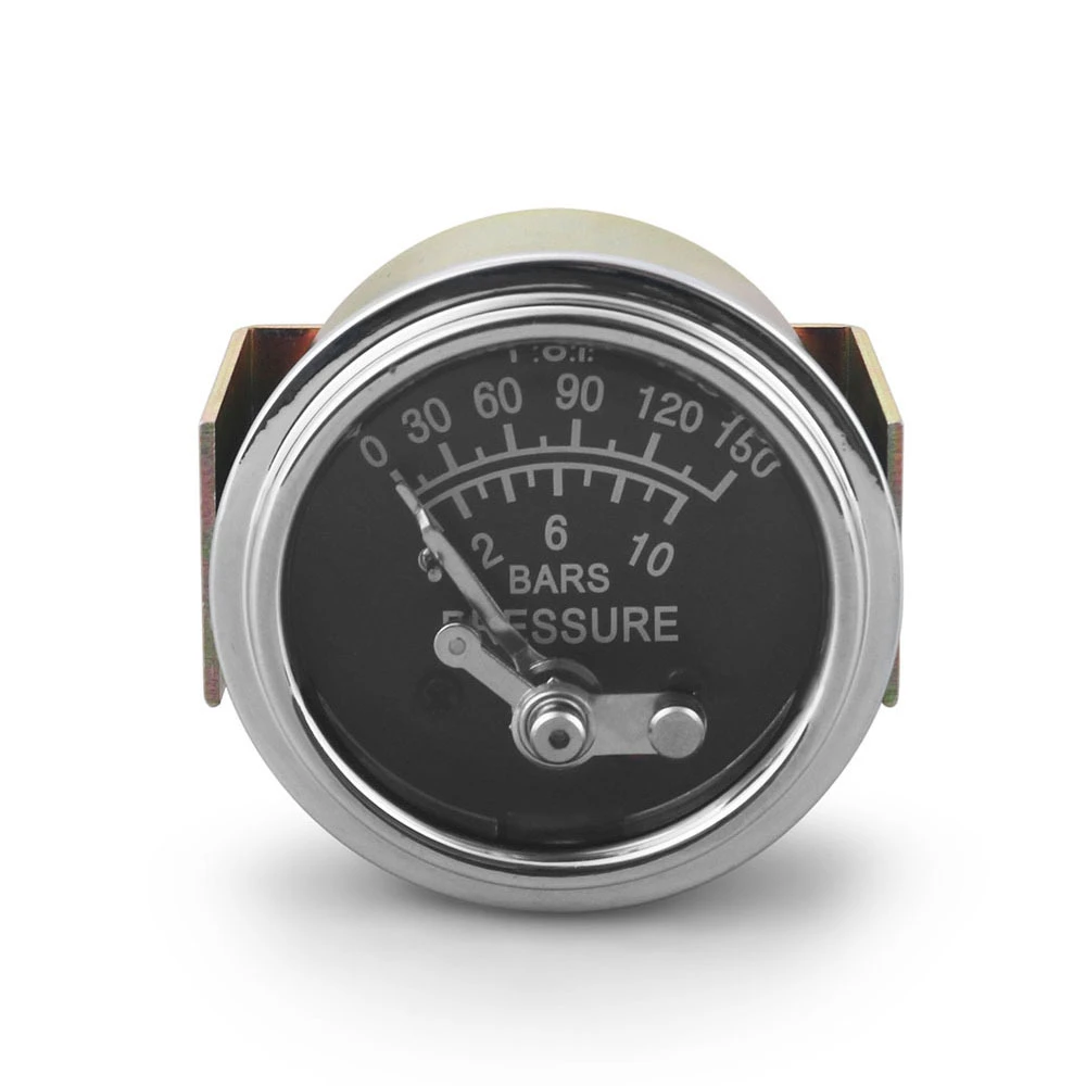 

​2" 52mm Mechanical Oil Press Gauge 0-150PSI/0-10bar Oil Pressure Press Manually Set Alarms Car Meter Yellow Light 1/8NPT