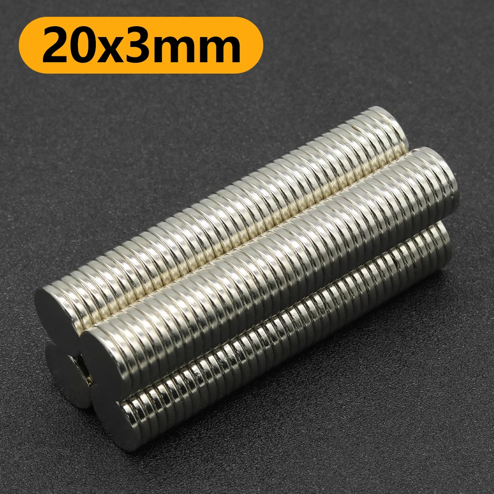 2/5/10/30/50 Pcs 20mm x 3mm N35 NdFeB Round Magnet Super Powerful Neodymium Magnets  Strong Permanent Magnetic imanes Disc 20x3