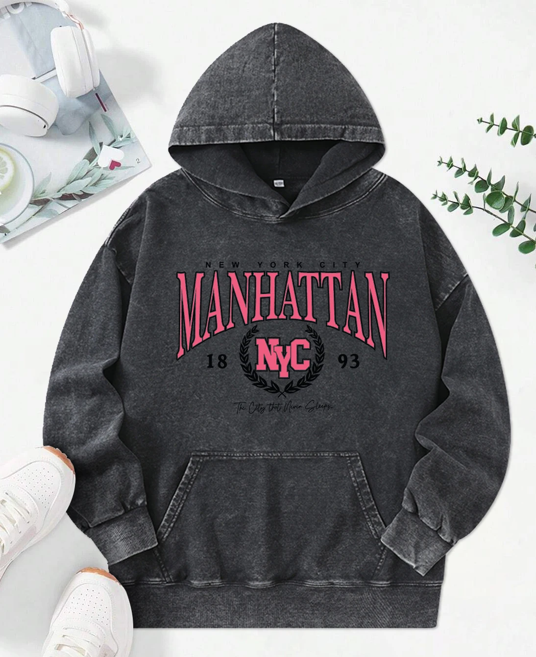 Manhattan-Sweats à capuche déFlexCollege créatifs pour femmes, vêtements décontractés pour bandes dessinées, streetwear en coton assressenti, sweat à capuche femme, automne 1893