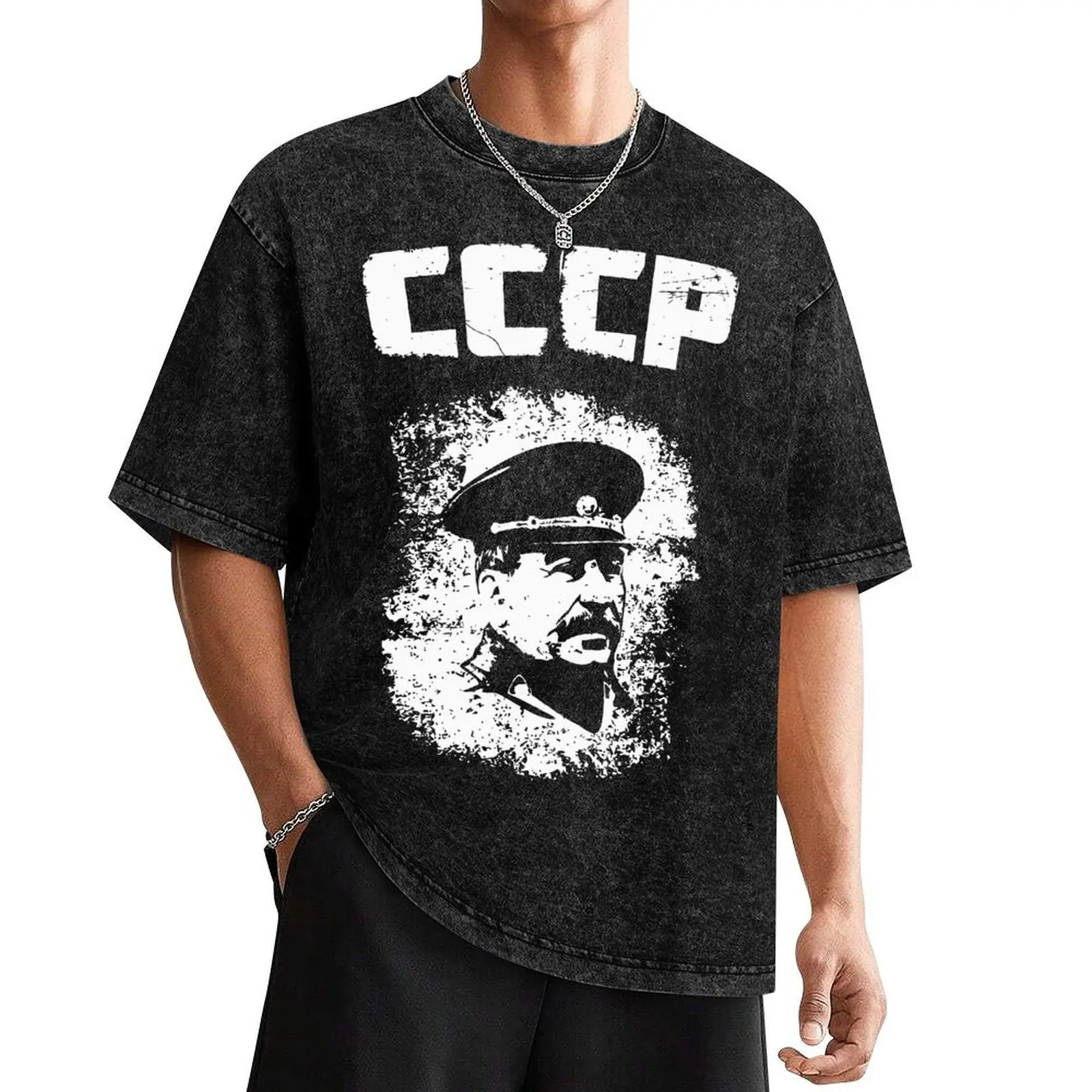 Vintage Washing Unisex Men J Stalin Soviet USSR Moscow Red Army Russian CCCP Tshirt Tees T Shirts Cotton Short-sleeved T-shirt