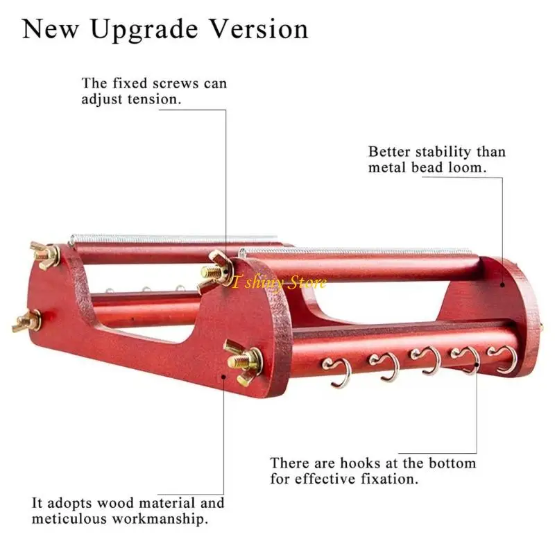 N58F Bead Weaving Tool Vintage Inspired Beads Loom include Loom Beads Threads Needle for Bracelets Necklaces