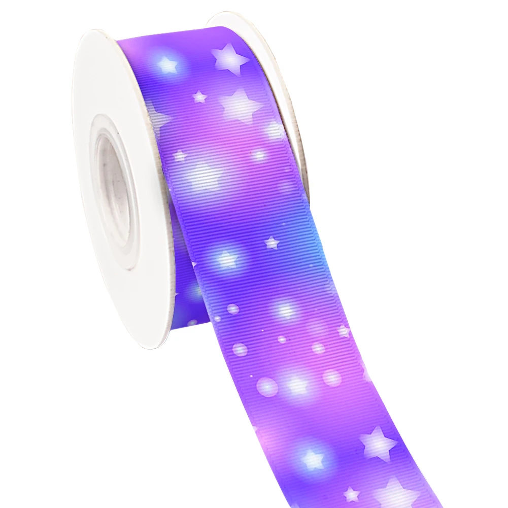 Disegni adorabili Starry sky Star Moon Pattern nastro di raso in Grosgrain stampato per confezioni regalo fiocco per capelli accessorio artigianale