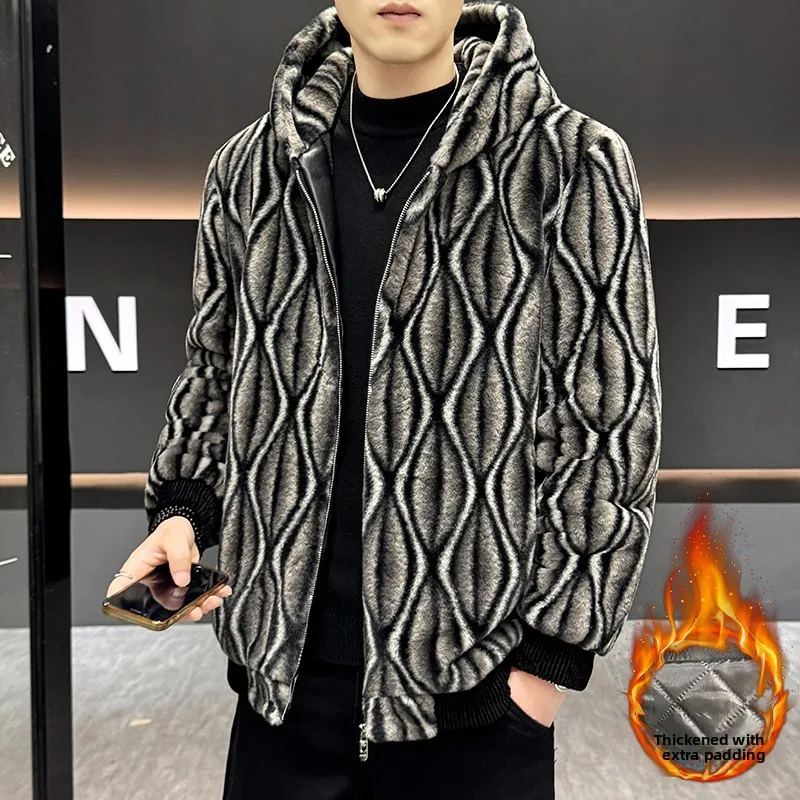 

Новая зимняя мужская куртка высокого качества: утепленная, с капюшоном, модная, с меховой отделкой, из кожи и хлопка, теплая одежда