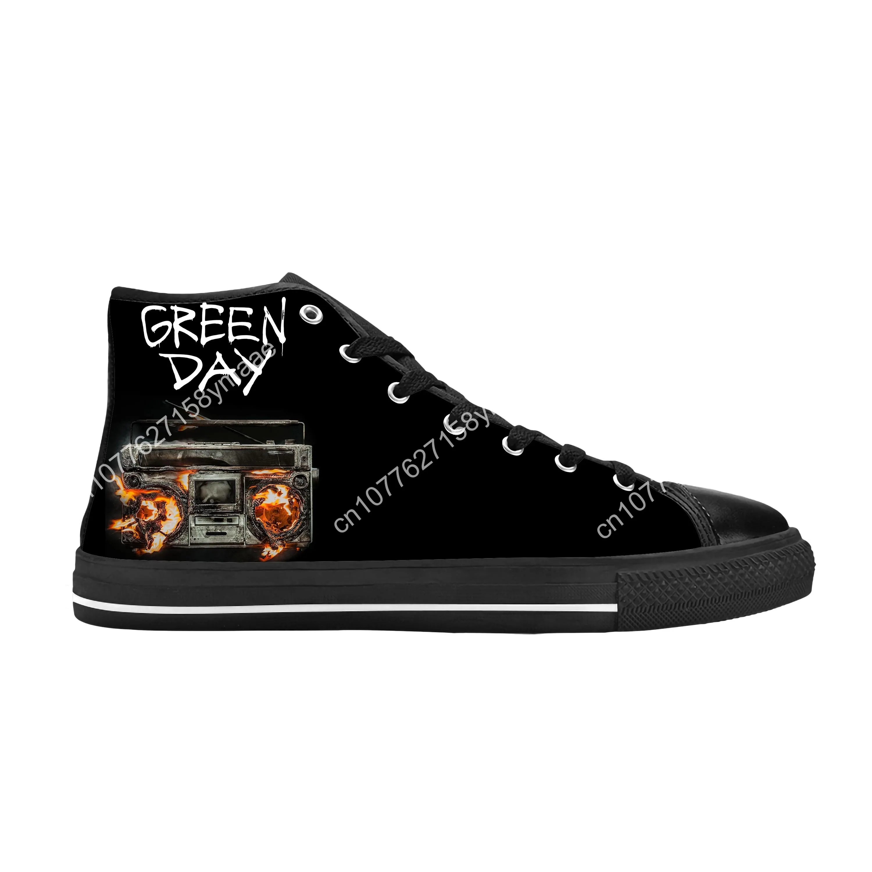 Days Punk Rock Band Music Singer Cool Funny Green Casual Cloth Shoes High Top Comfortable Breathable 3D Print Men Women Sneakers