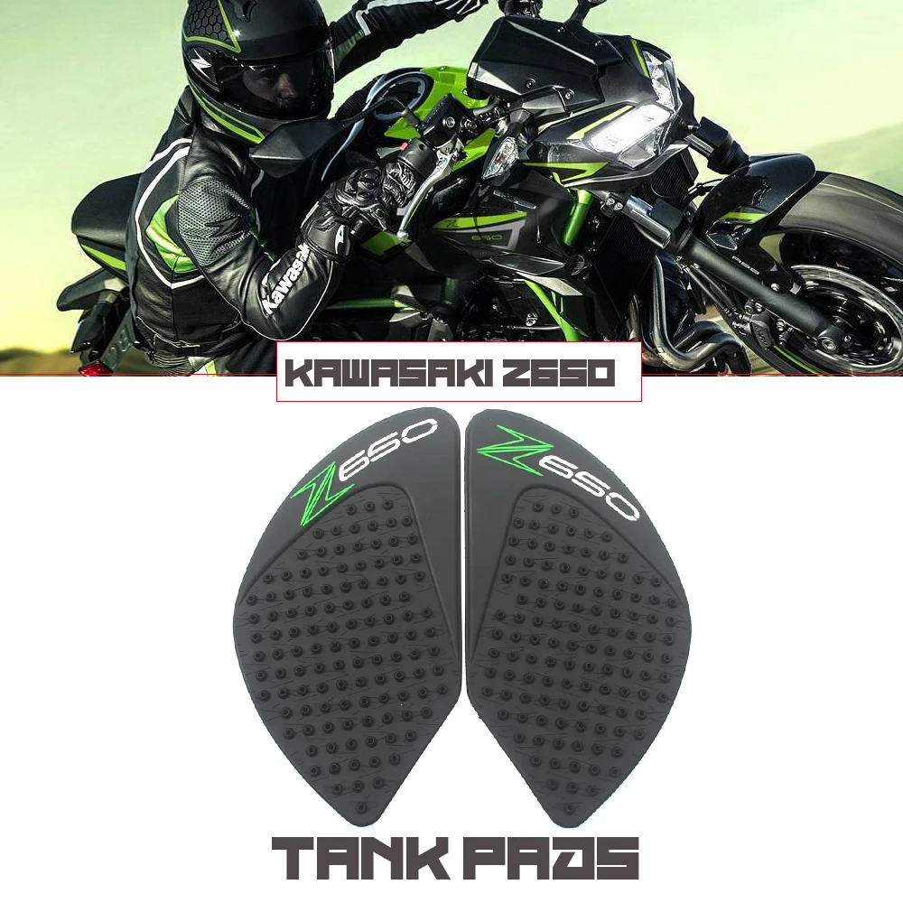 For Kawasaki Z650 Z 650 Motorcycle Tank Pad Protector Anti slip Oil Tank Pad Sticker Decals Side Gas Knee Grip Traction Protect