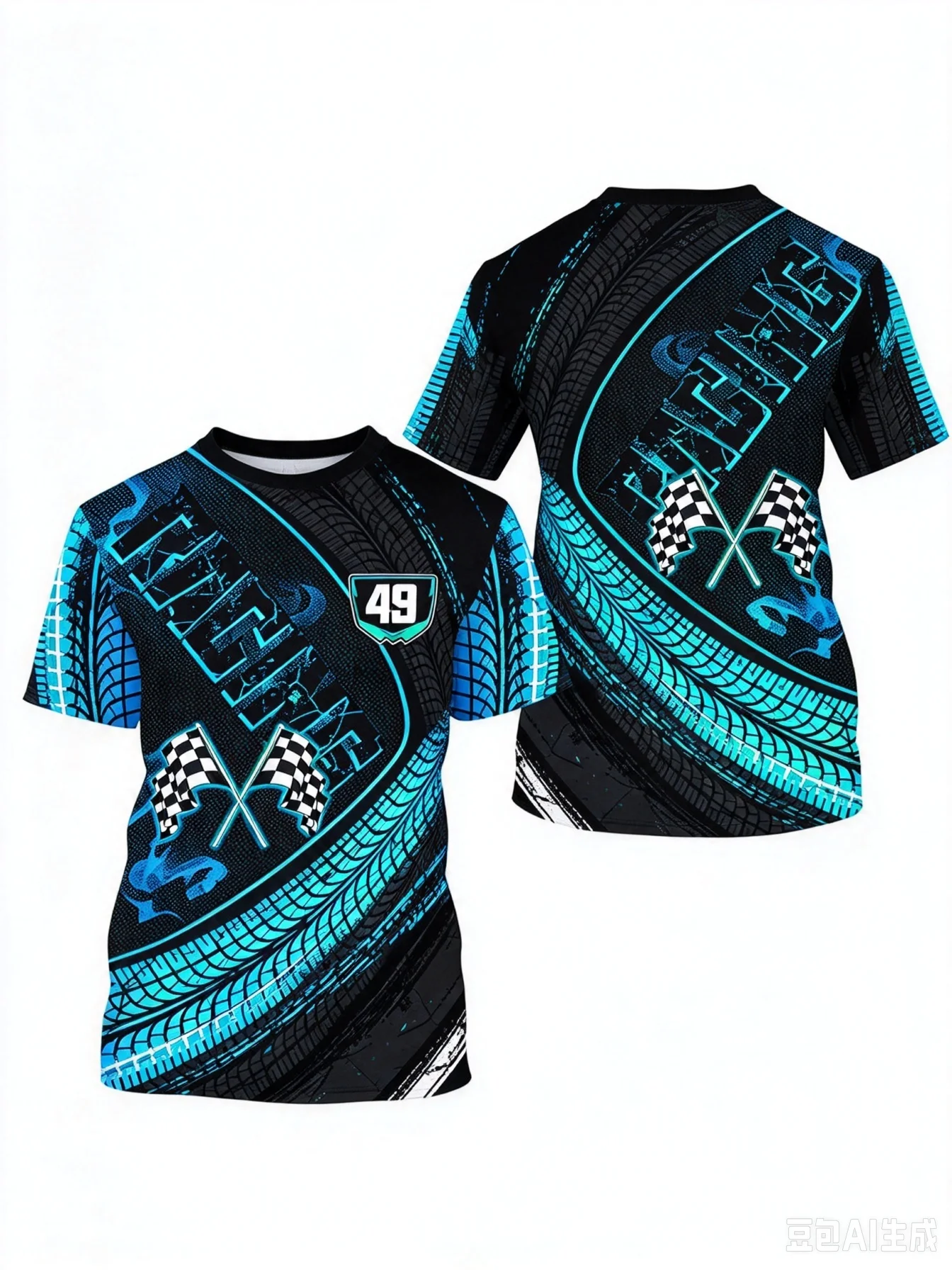 Motocross-Style 3D Print T-Shirt – Short-Sleeve, Plus-Size; Suitable for Motorcycling, Fitness, Camping, and Casual Wear