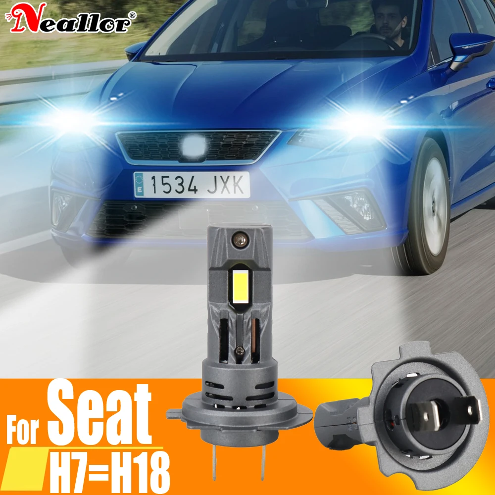 

2 шт., Автомобильные светодиодные лампы H7 12 В 55 Вт для Seat Ibiza 6l 6j Leon 5f Mk2 Mk3 Mk1 1 1p 1 м Arona Altea Alhambra