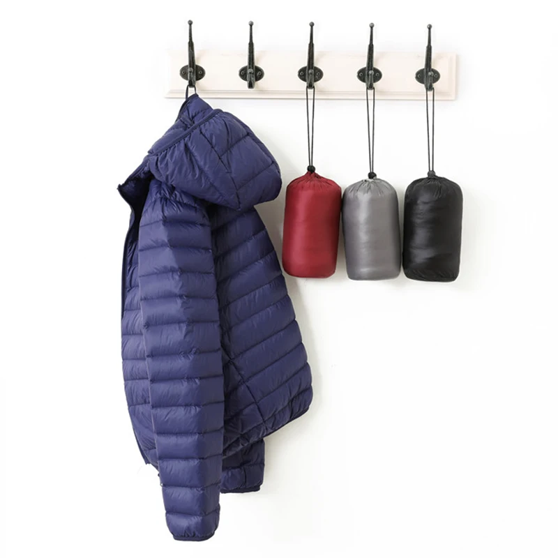 Winterjas Voor Heren Ultra Licht Donsjack Wit Eend Donsjack Windbestendig Warm Jas Parka Heren Solide Draagbare Outwear