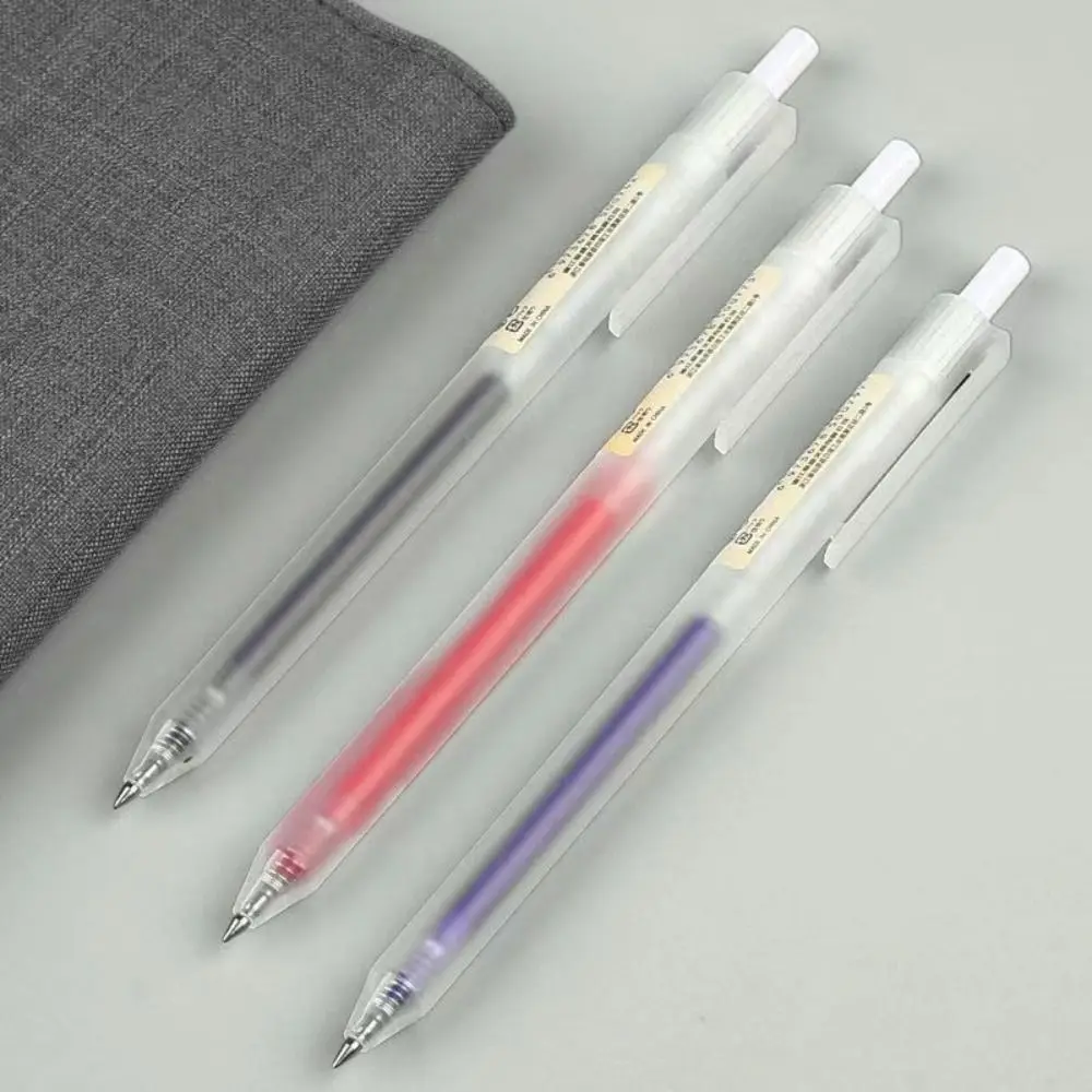 Dirt-resistant Quick-drying Gel Pen Press Type Black/Blue/Red Ink Ballpoint Pen 0.5mm Pen Tip Writing Tool Stationery