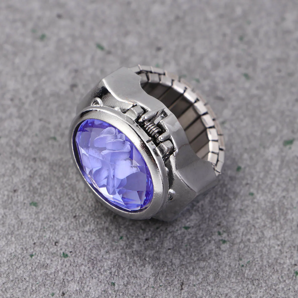 

Stylish Finger Fashion Unisex Mini Watch Ring Stretch Purple Novelty Gift Quartz Watch Ring Kids Friends Christmas Decoration