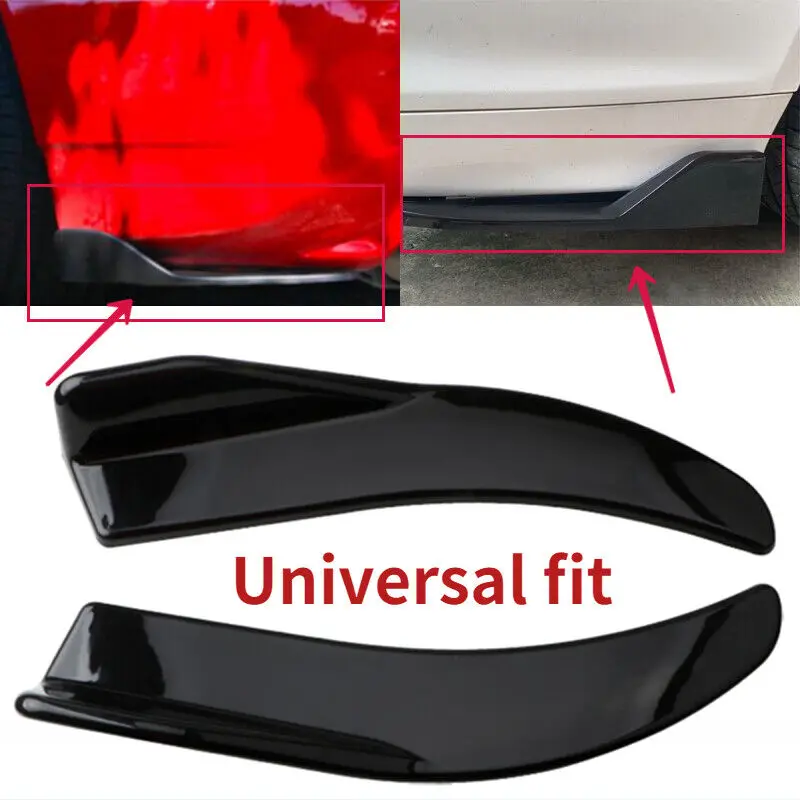 

Automobiles ABS Universal Car Accessories Rear Bumper Spats Splitter Diffuser Spoiler Exterior Wing Parts Black Bodykits 2pcs