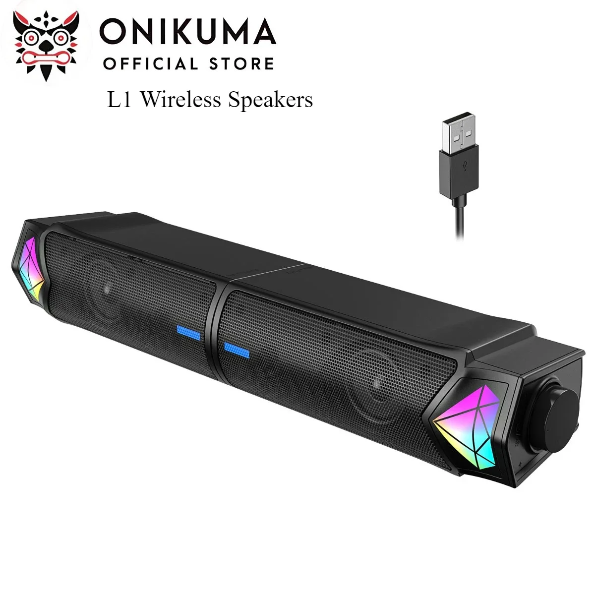 

ONIKUMA L1 Bluetooth Speakers Wireless Wired Combination Sound Two Channel Stereo Sound Effect Adjustable Light Effect Subwoofer