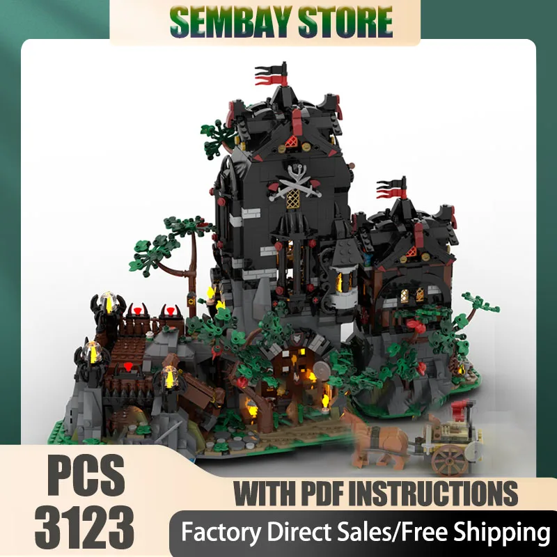 

Средневековая модель замка Moc, строительный кирпич, модульная модель волка, модель лорда, технологические блоки, рождественские игрушки «сделай сам», строительный подарок