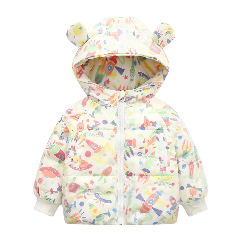 Boys Girls Autumn Coat Lightweight Kids Winter Down Coat Cartoon Character Children's Down Padded Jacket Baby Clothing for 1-7Y