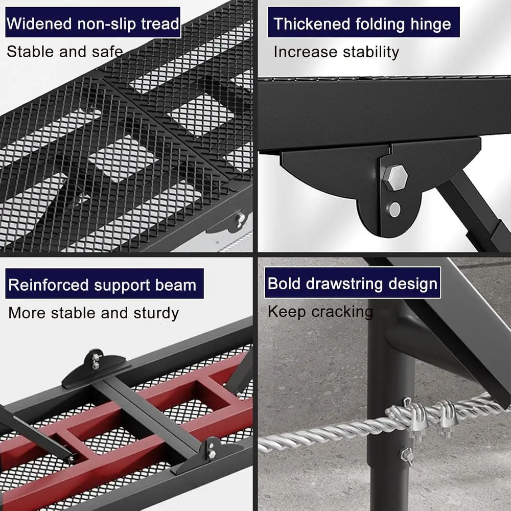 Adjustable Scaffolding Work Platform, Heavy-Duty Step Ladder, Portable Folding Workbench, Car Wash Stool with Drying Bench