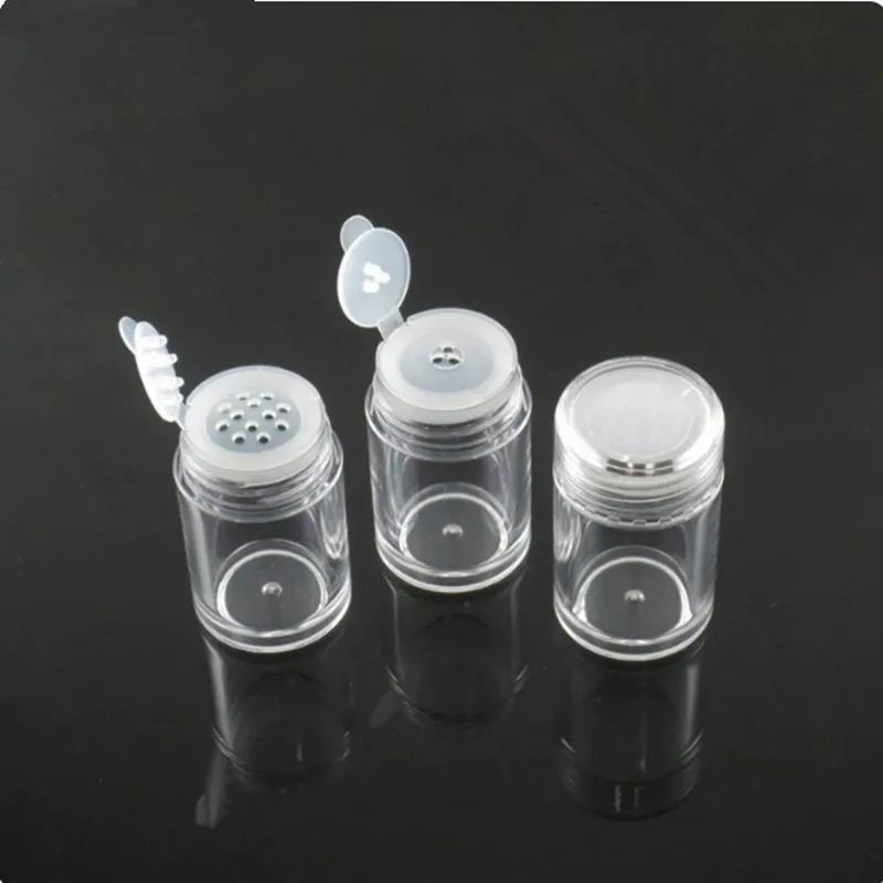 ขวดแป้งฝุ่นแบบเติมได้ 50/100 ชิ้น พร้อมรู 1/3/12 รู ขวดใส่ผงสำหรับทำเล็บ พร้อมตะแกรงกรอง  ภาชนะใส่ผงกลิตเตอร์สำหรับทำเล็บ