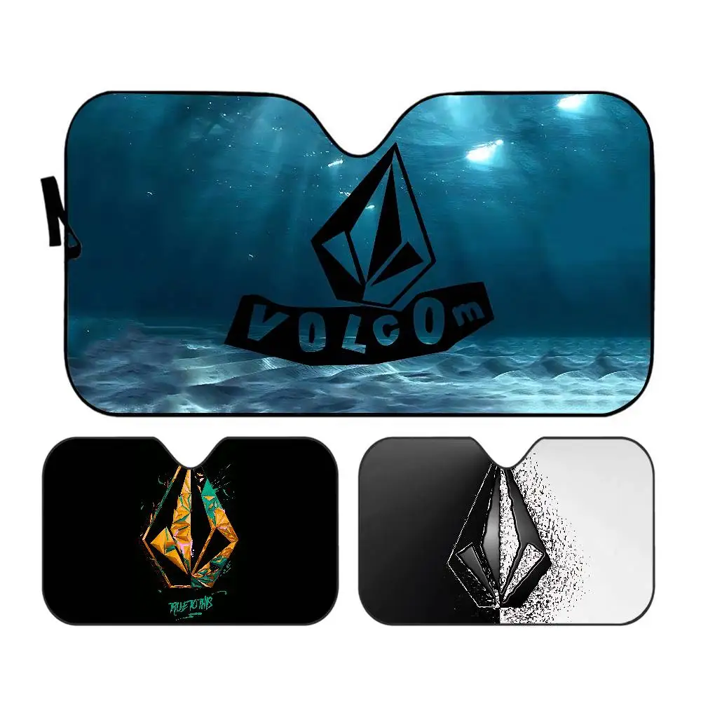 V-Volcoms شعار مظلة السيارات درع الزجاج الأمامي نافذة الشمس مانع غطاء الحماية الداخلية لشاحنة SUV قناع العالمي