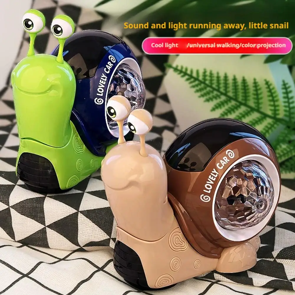 Creative Electric Puzzle Early Education Toy Snail Children's Toy Car Swinging & Nodding Light Music Universal Wheel Toy Car