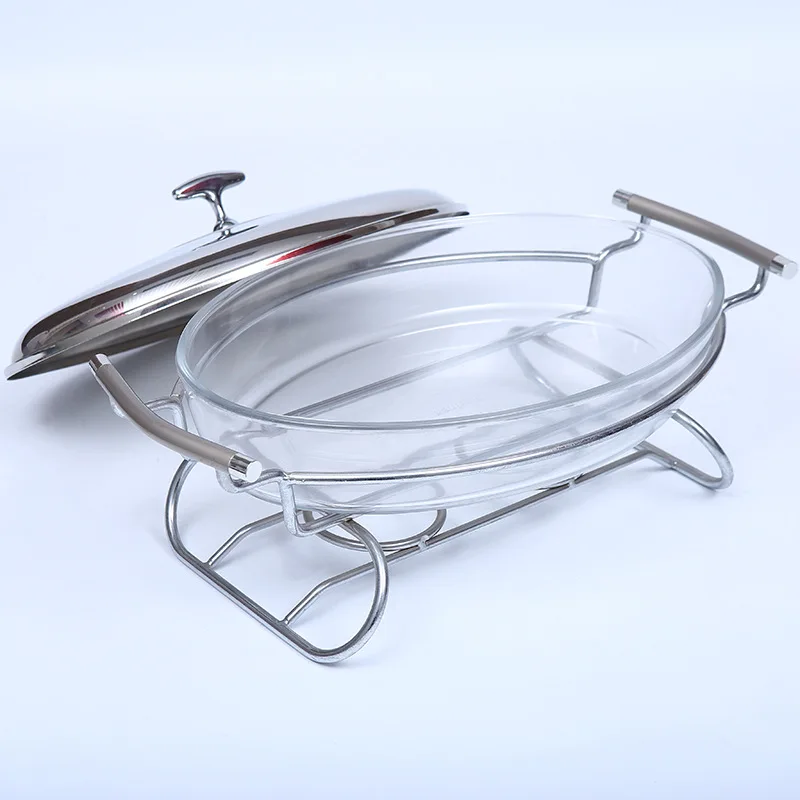 

Hxl stainless steel high-end hotel glass fish grill multifunctional buffet warmer