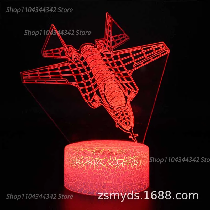 Luz nocturna de avión acrílica 3D, sala de estar, dormitorio, mesita de noche, juguete creativo para padres e hijos, luz decorativa de regalo, luz ambiental USB