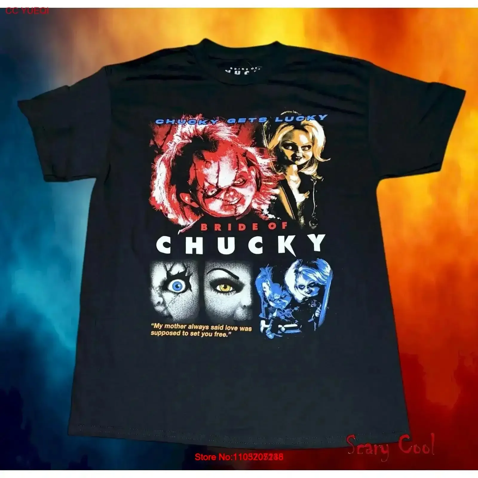 

New Childs Play Bride of Chucky 1998 Mens Vintage Throwback T Shirt Washed designer clothes Stretched Breathable Soft vintage