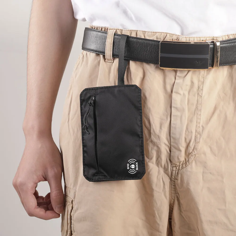 Anti-theft Undercover RFID Hidden Pocket Wallet Pouch