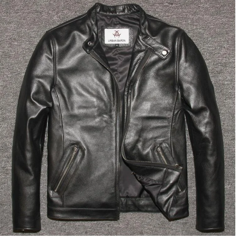 Nouveau hiver chaud DHL Marque vêtements hommes vache en cuir Vestes pour hommes En Cuir véritable motard jacket.mo torcycle