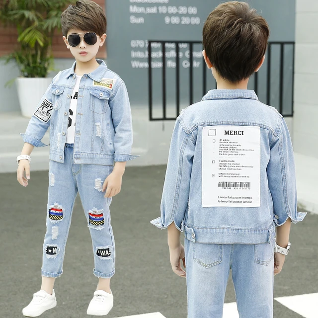 2pcs Boys Outerwear Boys Jeans Clothing Set Boy Denim Jacket Pants for 5 6 7 8 9 10 12 Year Old Kid Boys Clothes 185006 AliExpress