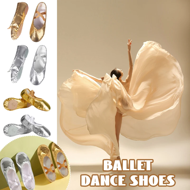 

Pu Leather Ballet Shoes Soft Sole Dance Slippers for Kids and Women Size 22 To 45 Ballet Gymnastics Practice Wear