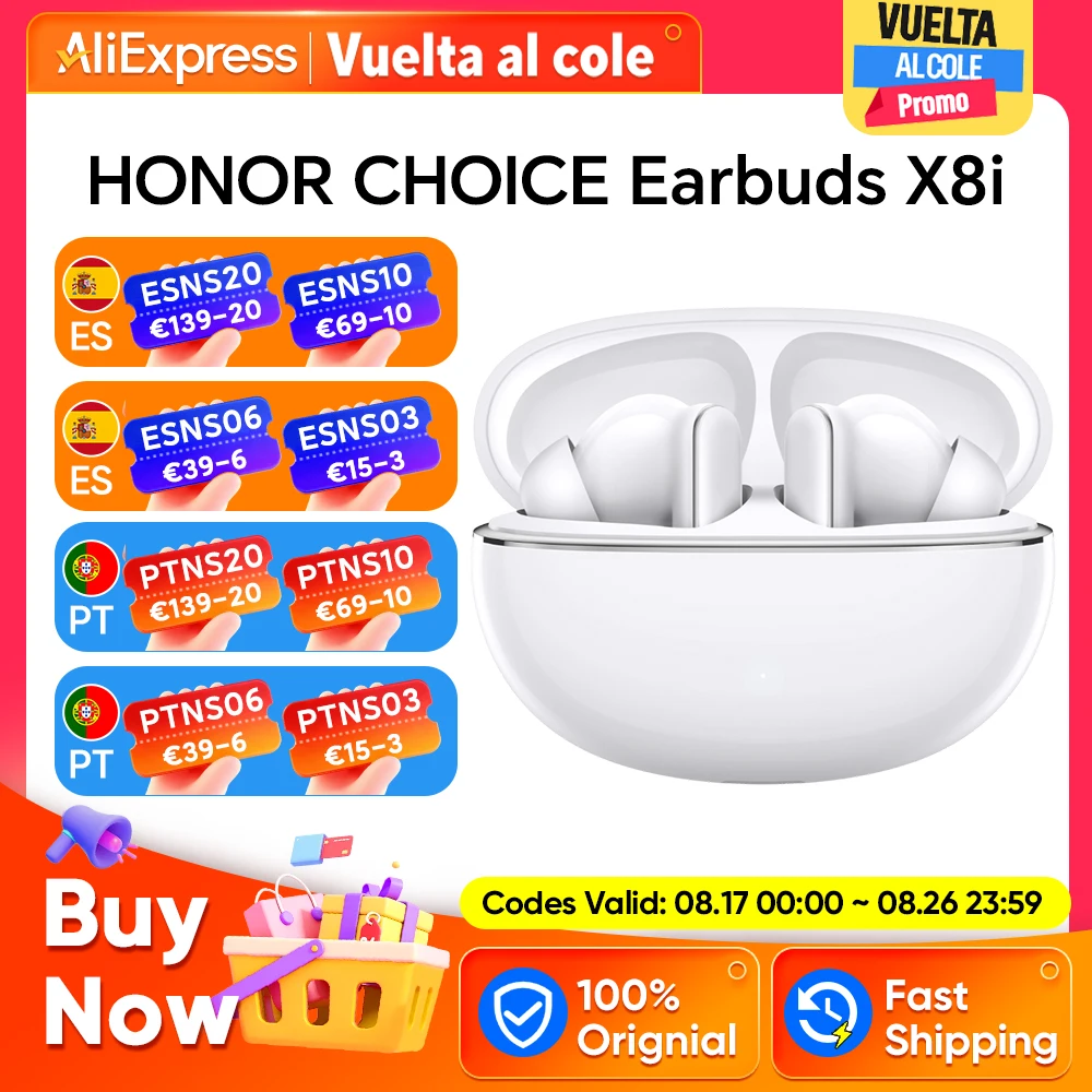 Audífonos HONOR CHOICE X8i, Controlador de Imán Potente de 12 mm, Cancelación I…