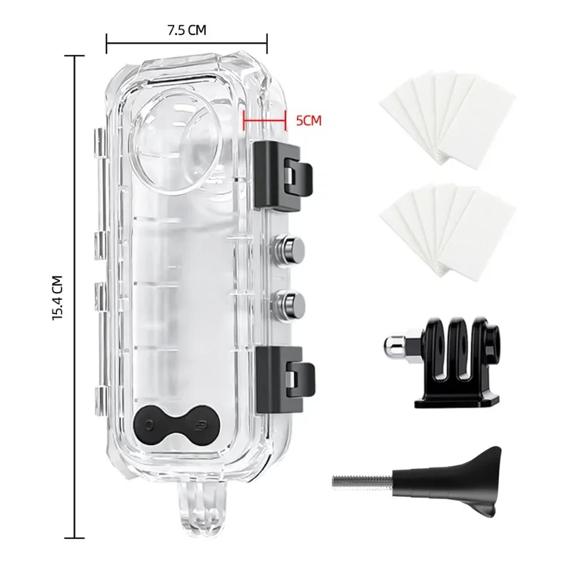 Suitable for Insta360X5 waterproof case, sports camera accessories, Shadow stone 45 meters diving case 360 degrees full stealth