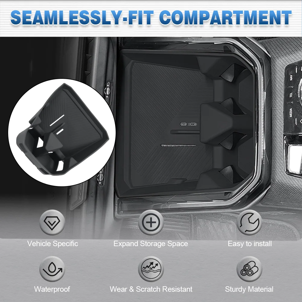 Wireless Charging Pad And Cup Holder Insert Front Center Console for BMW X3 2025 Black Silica Gel