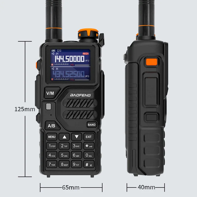 Baofeng-walkie talkie portátil uv-k5 plus, versão atualizada, rádio bidirecional, alta potência, longo alcance, carga tipo c, k5/k6