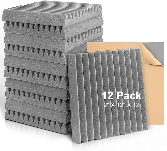 Panel Busa Peredam Suara Modern V-groove Terlaris Dengan Perekat Sendiri Untuk Perawatan Akustik Kamar Tidur