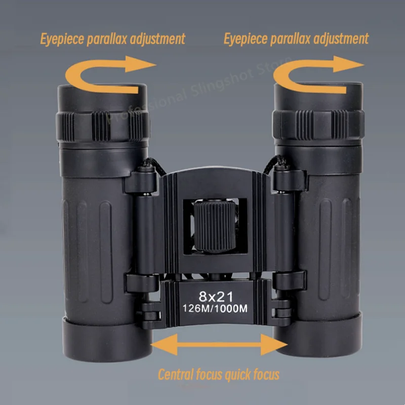 Outdoor Camping 8x21 High-definition Powerful Binoculars Remote Control Folding Mini Telescope BAK4 FMC Optical Hunting Sports