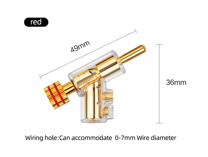 Y-förmige Bananenstecker, Audio-Stecker, Hi-End-Kupfer für selbstsichernde 4-mm-Kopf-Lautsprecher, Terminal, Verstärker, Unterhaltungselektronik – Detail 7