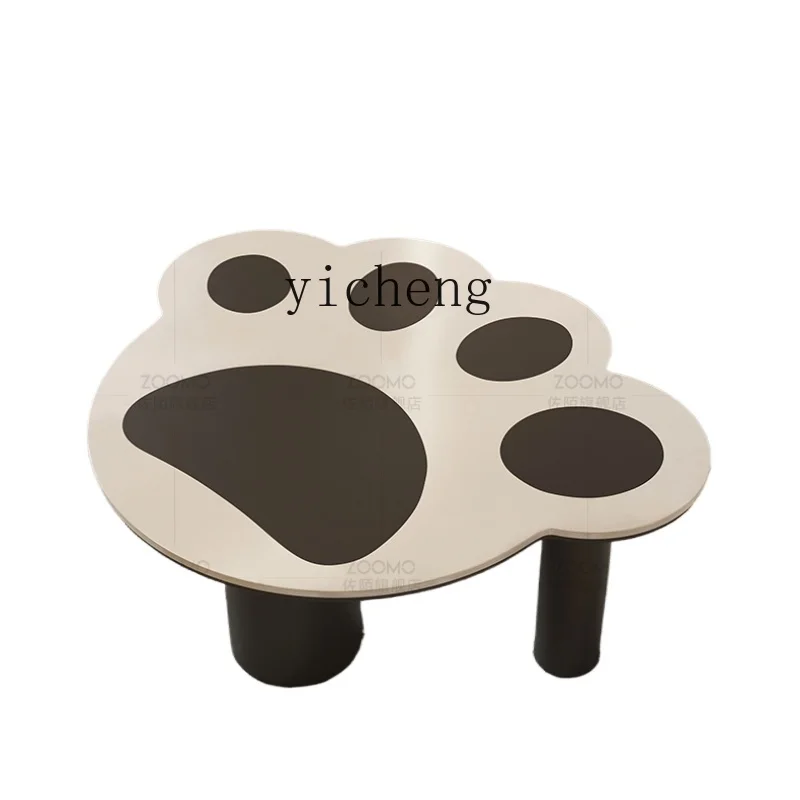 Tqh Cat's Paw Coffee Table Special-Shaped Creative Cartoon Small Apartment Hand-Shaped Brush Stone Plate Tea Table