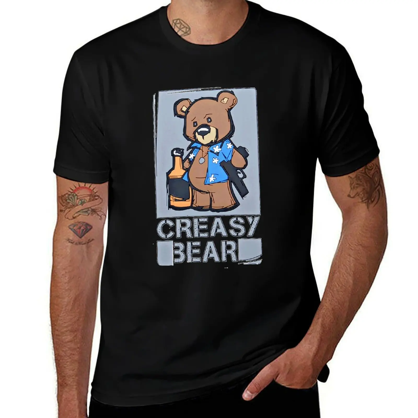 Bear on Fire T-Shirt Plus Size Quick Dry Sports Tee