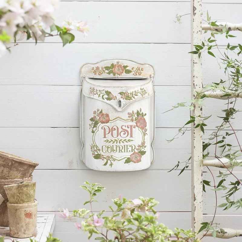 European retro wrought iron mailbox creative home suggestion box wall decoration storage box outdoor garden wall decoration