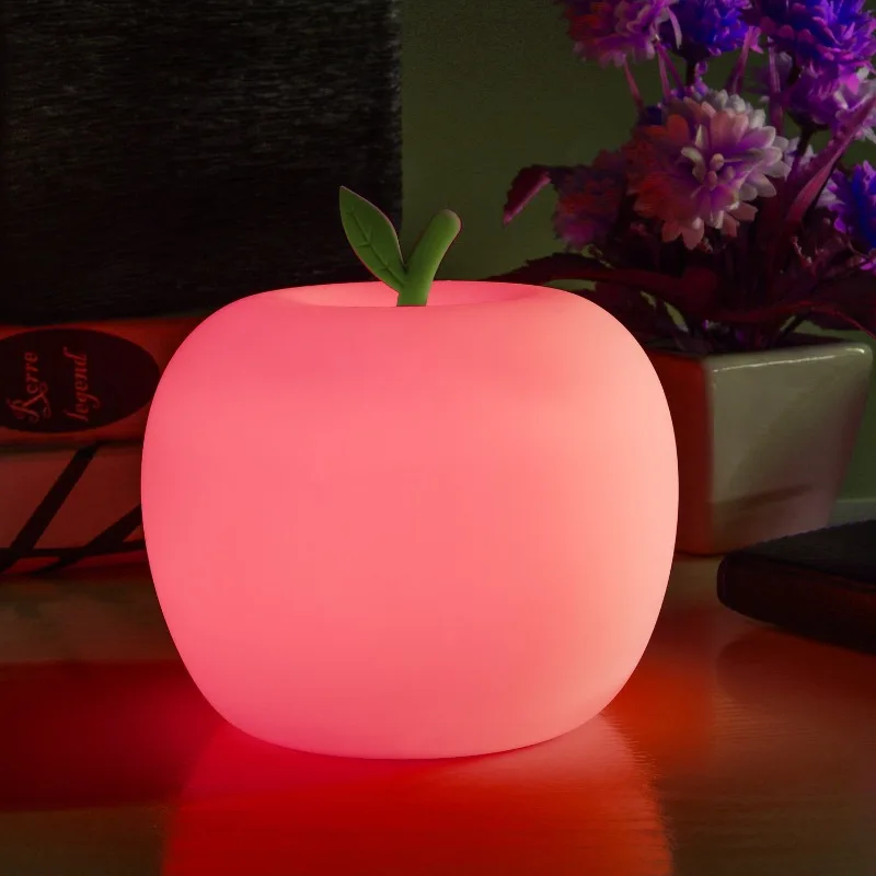 Apple Pineapple Silicone Night Floor Lights 8-Color Conversion Patting Lights Desktop Ornaments Children's Gift LED Table Lamps