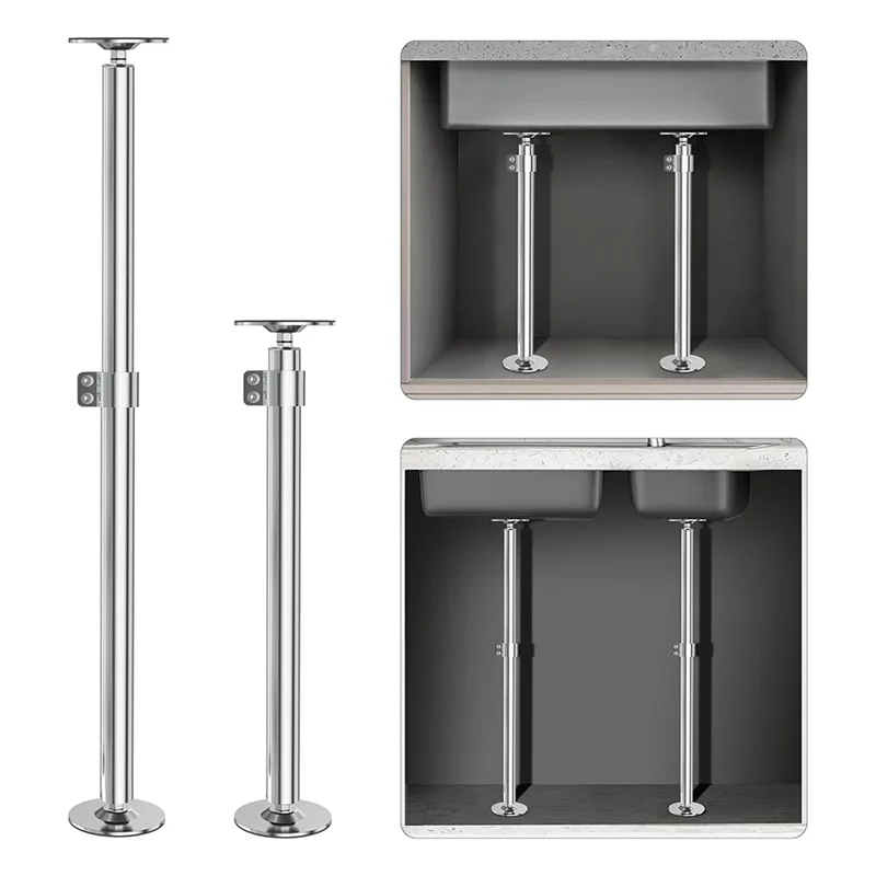 【Venta flash】Soportes para fregadero bajo montaje, soporte para fregadero bajo montaje, instalación ajustable de patas de fregadero de acero inoxidable para cocina