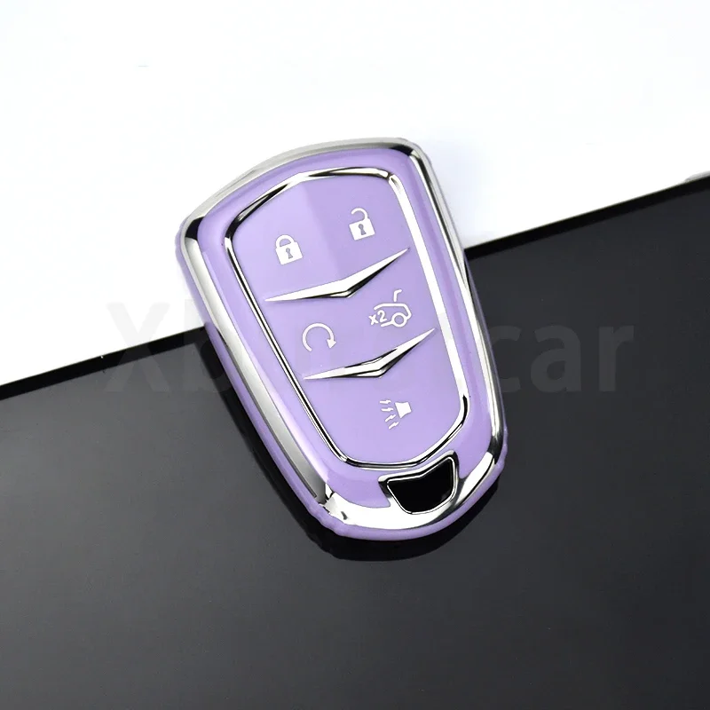 4/5 Buttons TPU Car Key Cover Case Shell Fob Holder For Cadillac ATS CT6 CTS DTS XT5 Escalade ESV SRX STS XTS ELR 2014 - 2018